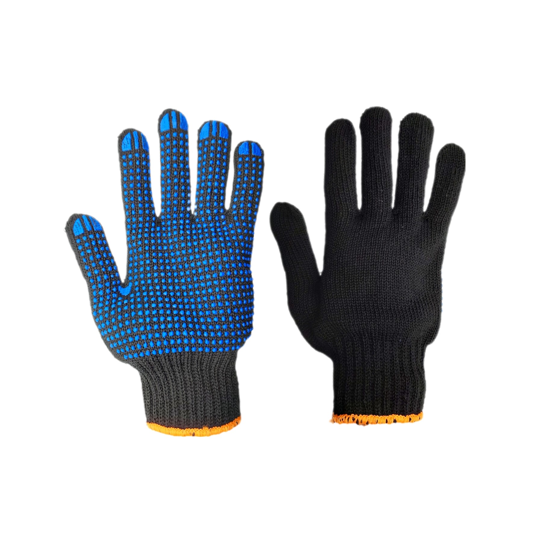 Рукавички SG-502 чорні ПВХ крапка, трикотажні, ТМ SAFETY SG GROUP